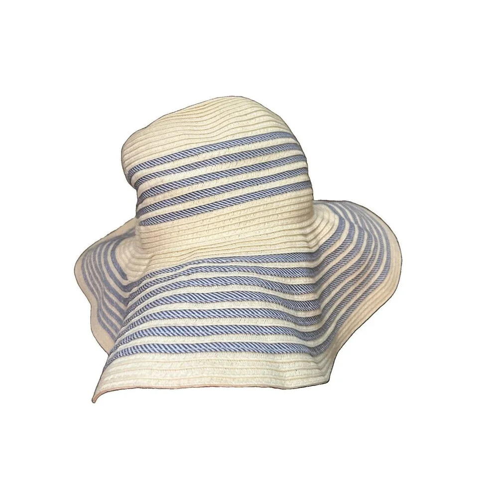 Womens Beachy Coastal Sun Hat Wide Brim 8